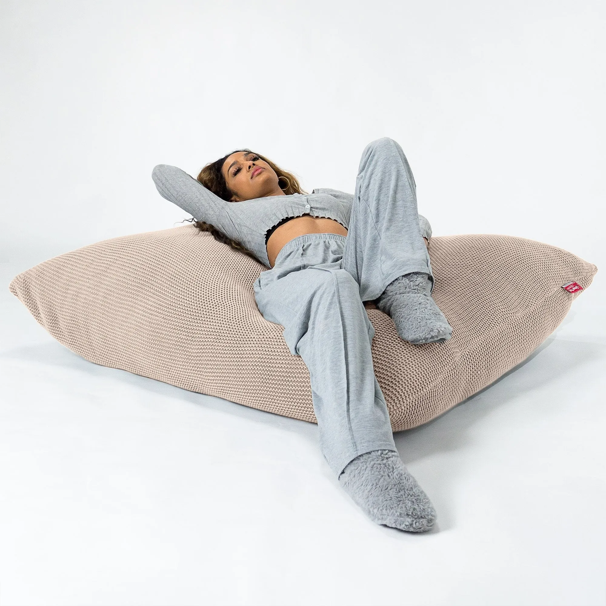 XL Pillow Beanbag - Ellos Knitted Cream